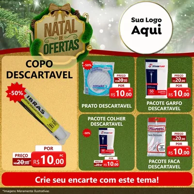 Modelo de Rede Social para Feed Facebook com o tema Ofertas de Natal para Embalagens