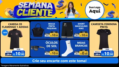 Modelo de TV para TV Horizontal com o tema Semana do Cliente para Roupas e acessórios