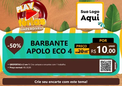 Modelo de Cartaz para Cartaz A4 Horizontal com o tema Play Nas Férias Imperdível para Armarinho e Aviamentos