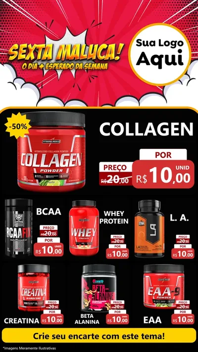 Modelo de Rede Social para Stories com o tema Sexta Maluca! para Suplementos alimentares