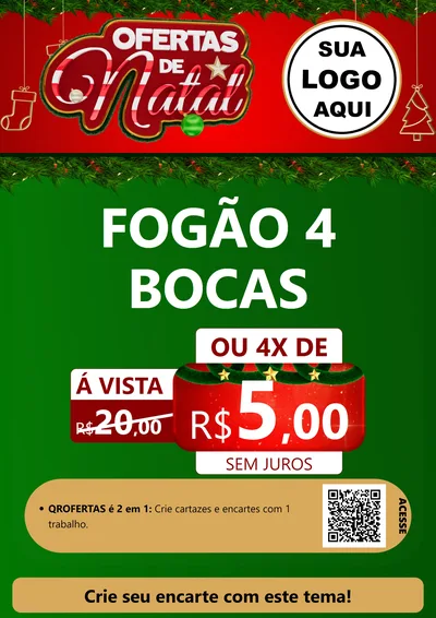 Modelo de Cartaz para Cartaz A4 Vertical com o tema Ofertas de Natal para Móveis e Eletro