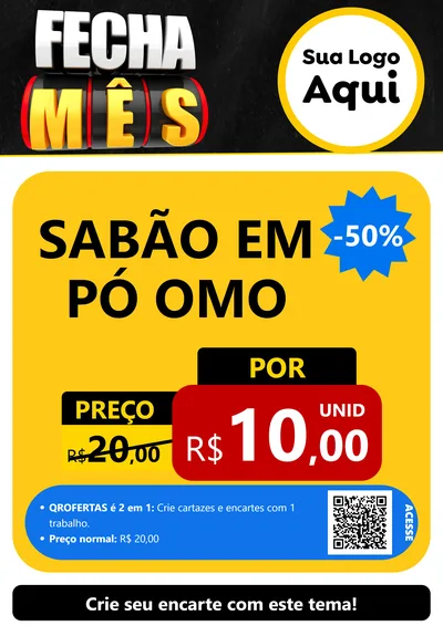 Modelo de Cartaz para Cartaz A4 Vertical com o tema Fecha Mês para Produtos de Limpeza