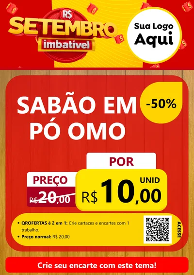 Modelo de Cartaz para Cartaz A4 Vertical com o tema Setembro Imbatível para Produtos de Limpeza