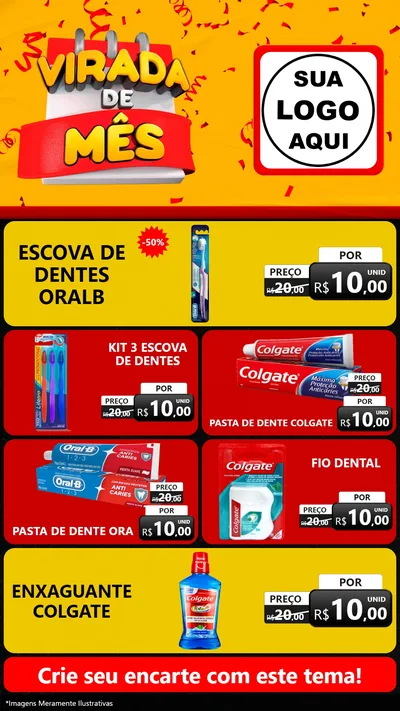 Modelo de TV para TV Vertical com o tema Virada de Mês para Higiene Pessoal