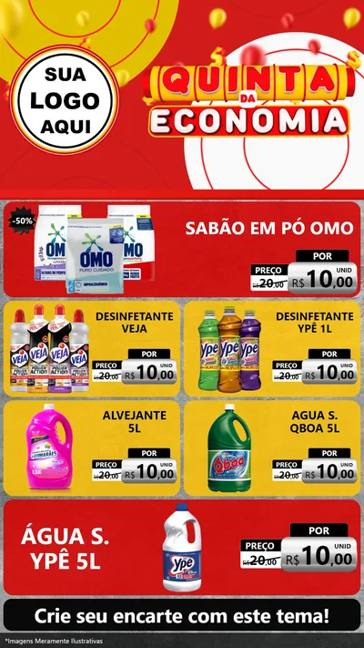 Modelo de TV para TV Vertical com o tema Quinta da Economia para Produtos de Limpeza