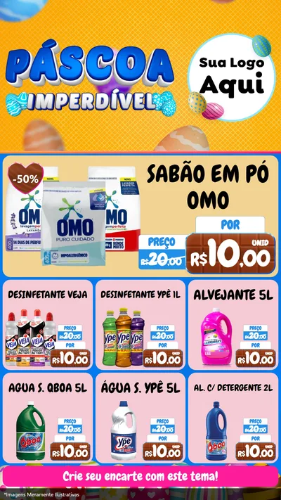 Modelo de Rede Social para Stories com o tema Páscoa Imperdível para Produtos de Limpeza