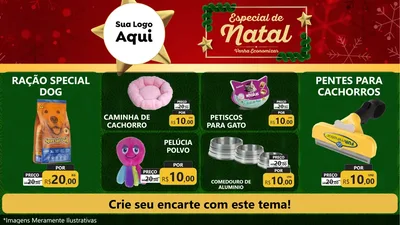 Modelo de TV para TV Horizontal com o tema Especial de Natal para Pet Shop