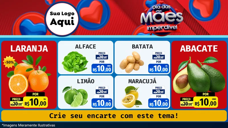 Modelo de TV para TV Horizontal com o tema Dia Das Mães Imperdível para Hortifrúti