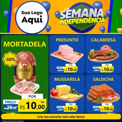 Modelo de Rede Social para Feed Facebook com o tema Semana da Independência para Frios e Laticínios