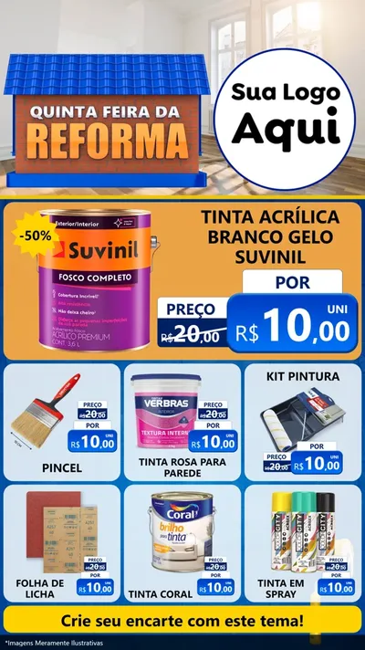 Modelo de Rede Social para Stories com o tema Quinta-feira da Reforma para Tintas e Ferramentas