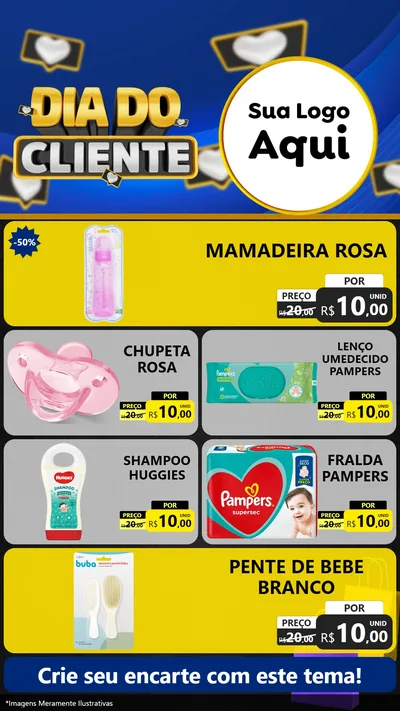 Modelo de TV para TV Vertical com o tema Dia Do Cliente para Bebês