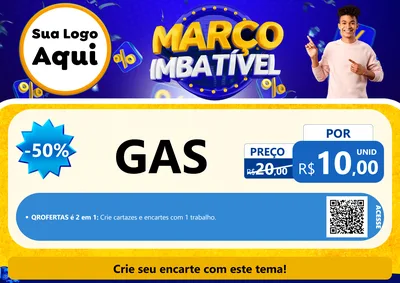 Modelo de Cartaz para Cartaz A4 Horizontal com o tema Março Imbatível para Água e gás