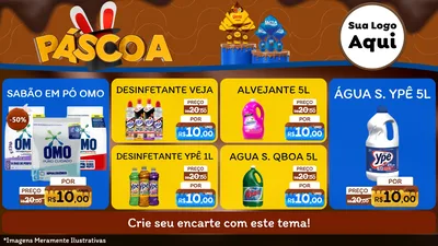 Modelo de TV para TV Horizontal com o tema Páscoa para Produtos de Limpeza