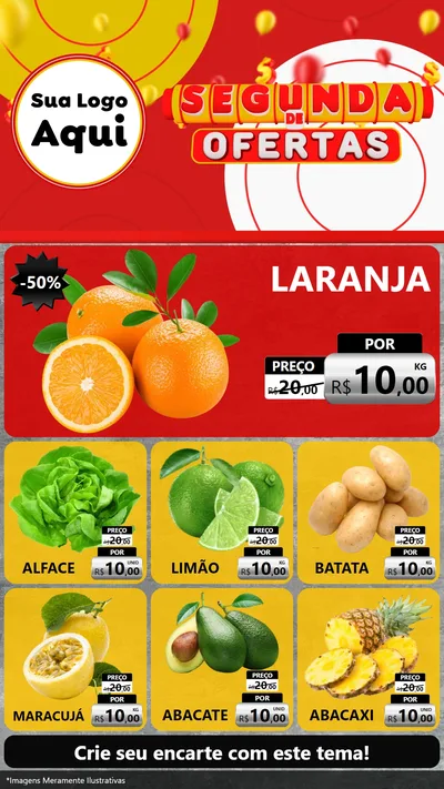 Modelo de Rede Social para Stories com o tema Segunda de Ofertas para Hortifrúti