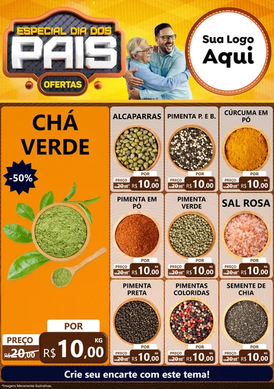Modelo de Encarte para Encarte A4 Vertical com o tema Especial Dia dos Pais para Produtos Naturais