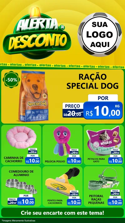 Modelo de Rede Social para Stories com o tema Alerta de Desconto para Pet Shop