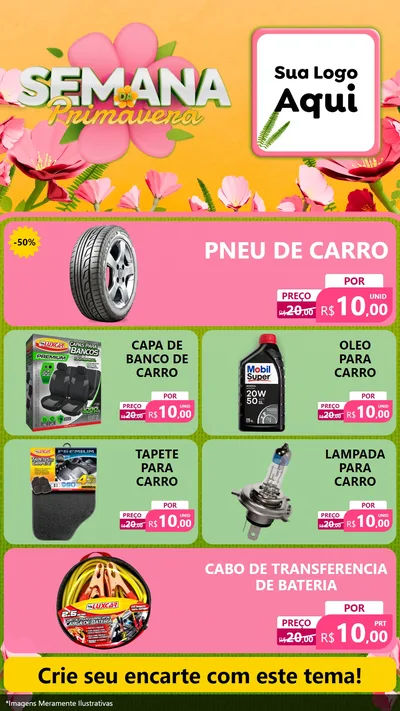 Modelo de TV para TV Vertical com o tema Semana da Primavera para Auto peças