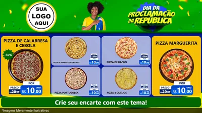 Modelo de TV para TV Horizontal com o tema Dia Da Proclamação Da República para Pizzaria