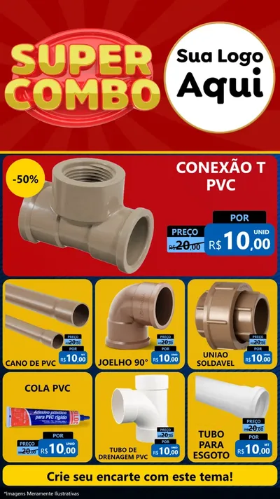 Modelo de Rede Social para Stories com o tema Super Combo para Tubos e conexões