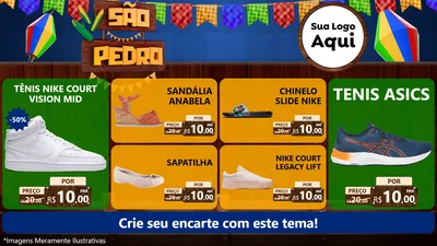 Modelo de TV para TV Horizontal com o tema São Pedro para Calçados
