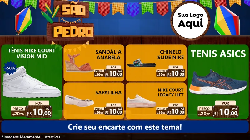 Modelo de TV para TV Horizontal com o tema São Pedro para Calçados