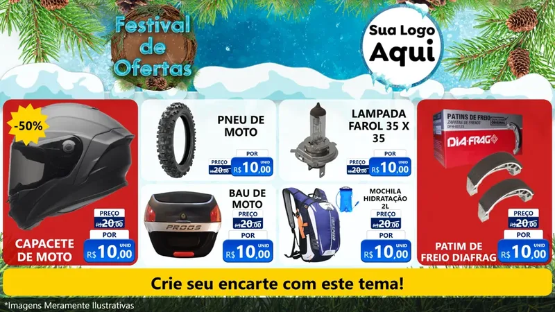 Modelo de TV para TV Horizontal com o tema Festival de Ofertas - Inverno para Moto peças