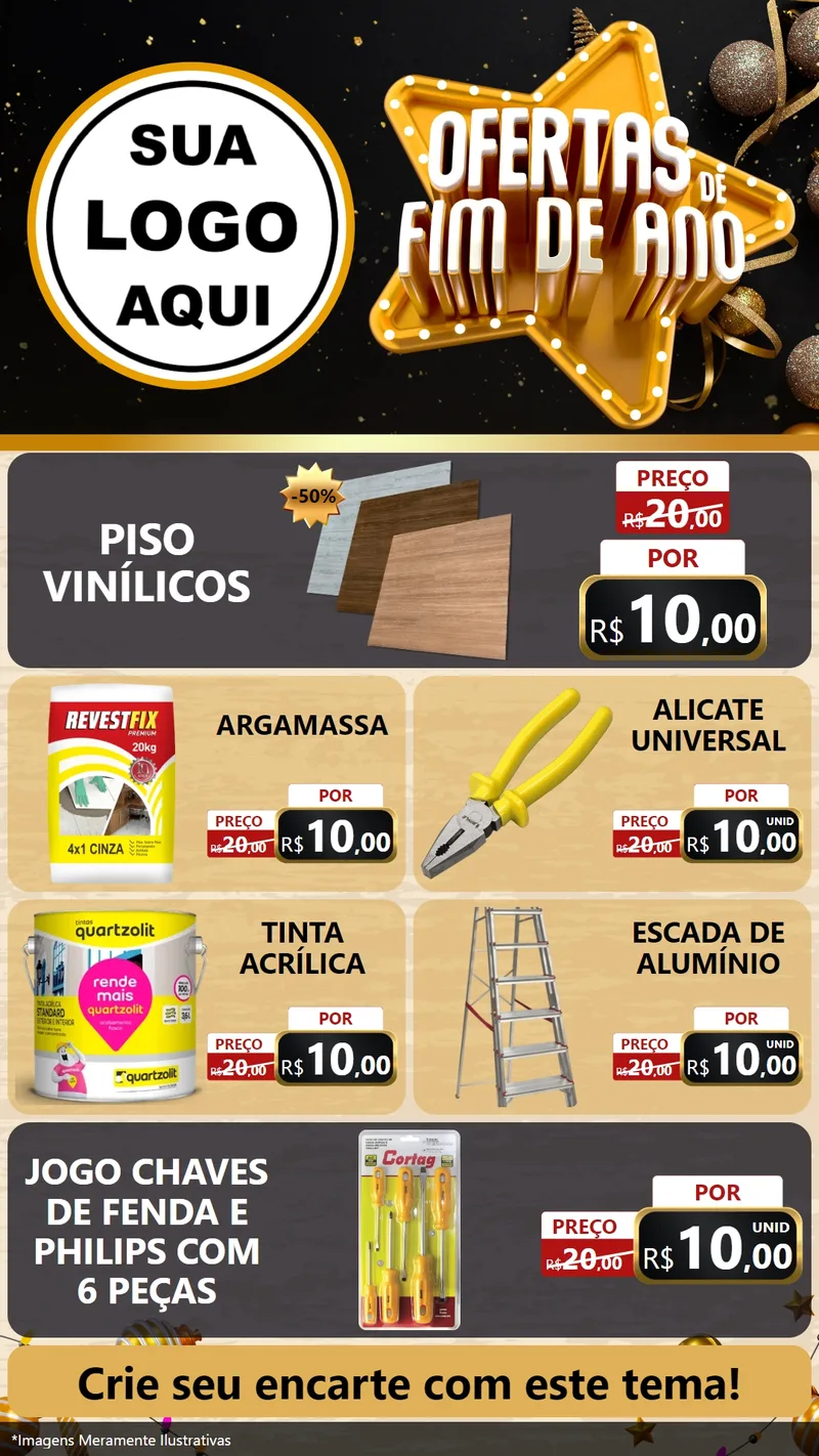 Modelo de TV para TV Vertical com o tema Ofertas de Fim de Ano para Material para Construção