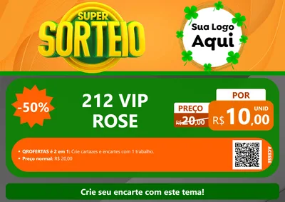 Modelo de Cartaz para Cartaz A4 Horizontal com o tema Super Sorteio para Perfumes