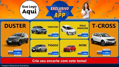 Modelo de TV para TV Horizontal com o tema Exclusivo do Aplicativo para Concessionaria de Carros