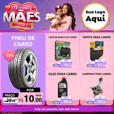 Modelo de Rede Social para Feed Facebook com o tema Mês das Mães Imperdível para Auto peças