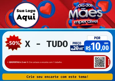Modelo de Cartaz para Cartaz A4 Horizontal com o tema Dia Das Mães Imperdível para Hamburgueria