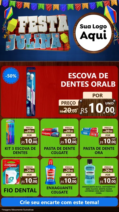 Modelo de Rede Social para Stories com o tema Festa Julina para Higiene Pessoal