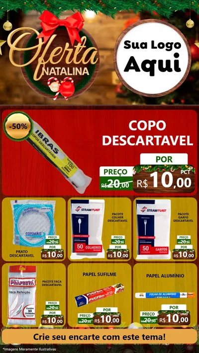 Modelo de Rede Social para Stories com o tema Ofertas Natalina para Embalagens