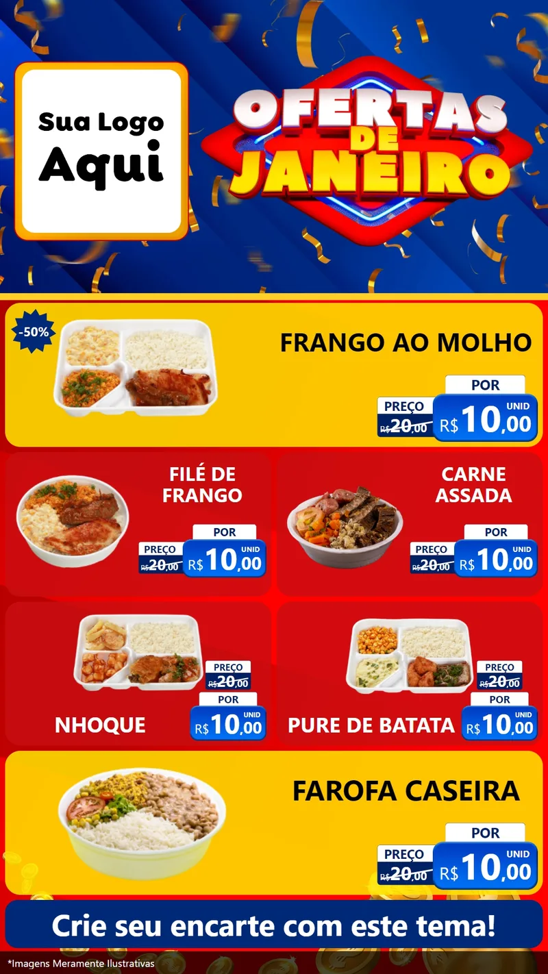 Modelo de TV para TV Vertical com o tema Ofertas de Janeiro para Restaurante