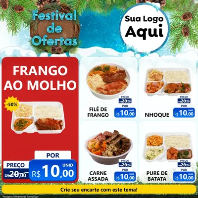 Modelo de Rede Social para Feed Facebook com o tema Festival de Ofertas - Inverno para Restaurante