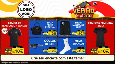 Modelo de TV para TV Horizontal com o tema Super Verão de Ofertas para Roupas e acessórios