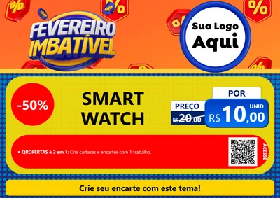 Modelo de Cartaz para Cartaz A4 Horizontal com o tema Fevereiro Imbatível para Informática