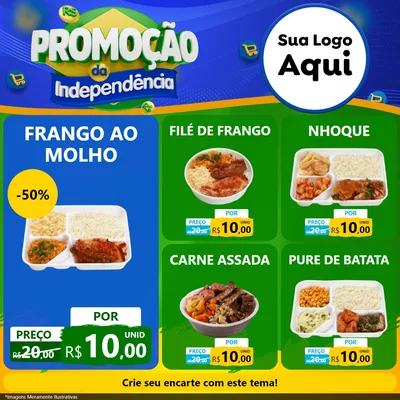 Modelo de Rede Social para Feed Facebook com o tema Promoção da Independência para Restaurante