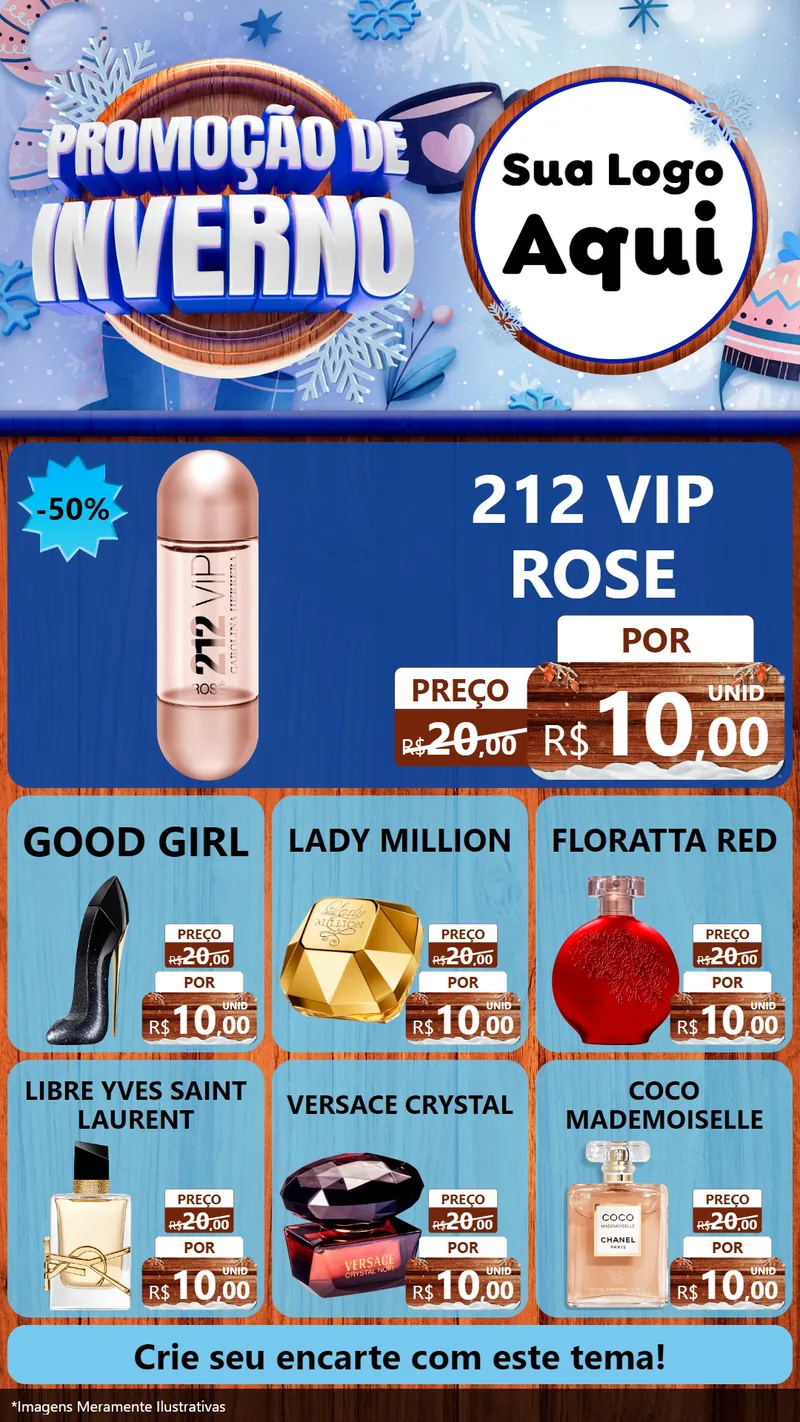 Modelo de Rede Social para Stories com o tema Promoção de Inverno para Perfumes