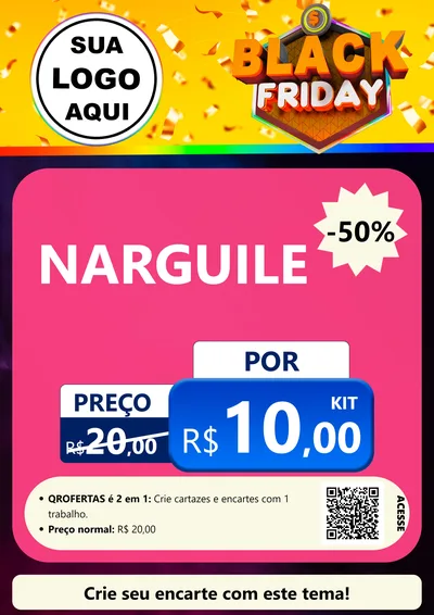 Modelo de Cartaz para Cartaz A4 Vertical com o tema Black Friday para Tabacaria