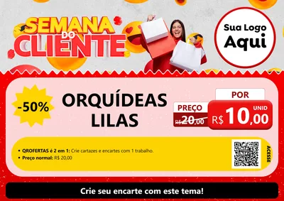 Modelo de Cartaz para Cartaz A4 Horizontal com o tema Semana do Cliente para Floricultura e jardim