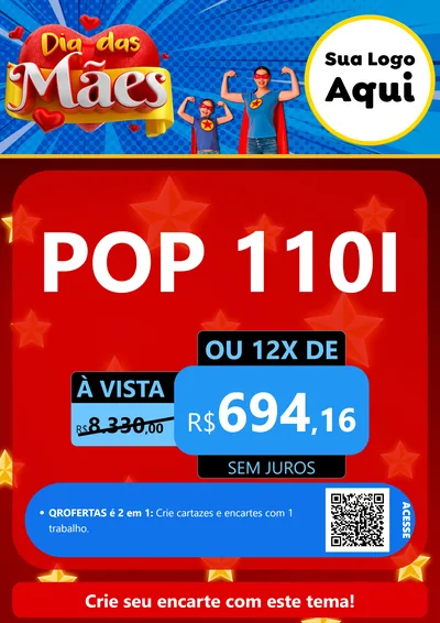 Modelo de Cartaz para Cartaz A4 Vertical com o tema Dia das Mães para Concessionaria de Motos