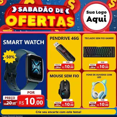 Modelo de Rede Social para Feed Facebook com o tema Sabadão de Ofertas para Informática