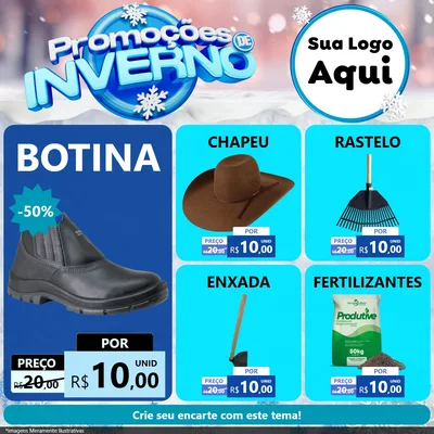 Modelo de Rede Social para Feed Facebook com o tema Promoções de Inverno para Agropecuária