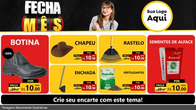 Modelo de TV para TV Horizontal com o tema Fecha Mês para Agropecuária