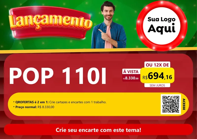 Modelo de Cartaz para Cartaz A4 Horizontal com o tema Lançamento para Concessionaria de Motos