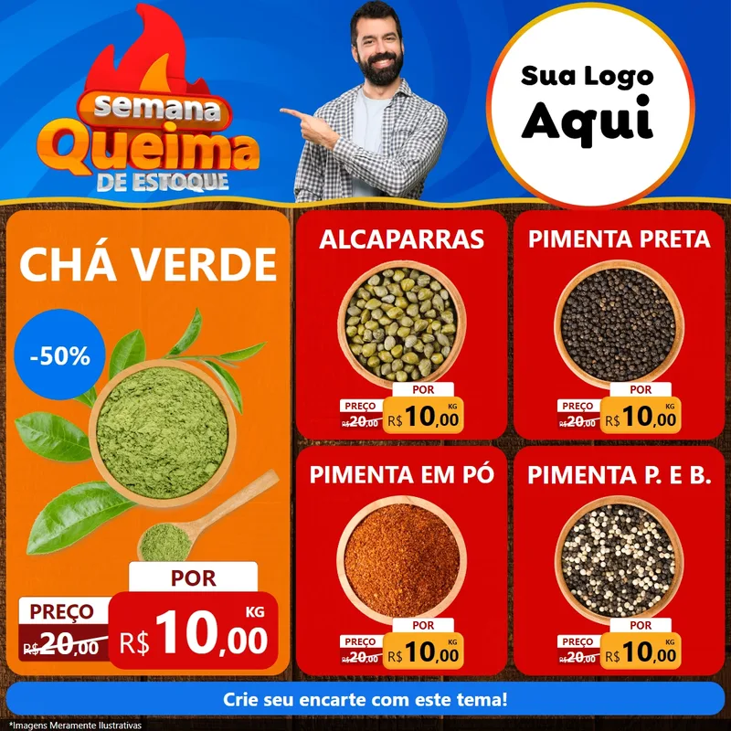 Modelo de Rede Social para Feed Facebook com o tema Semana Queima de Estoque para Produtos Naturais