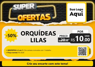 Modelo de Cartaz para Cartaz A4 Horizontal com o tema Super Ofertas para Floricultura e jardim