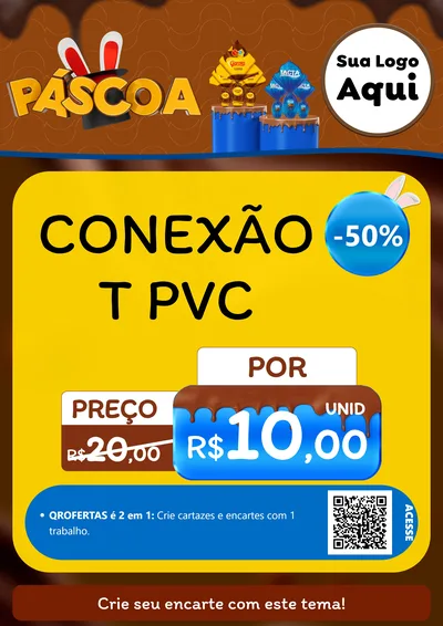 Modelo de Cartaz para Cartaz A4 Vertical com o tema Páscoa para Tubos e conexões