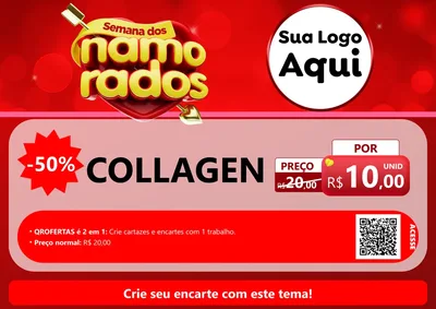 Modelo de Cartaz para Cartaz A4 Horizontal com o tema Semana dos namorados para Suplementos alimentares